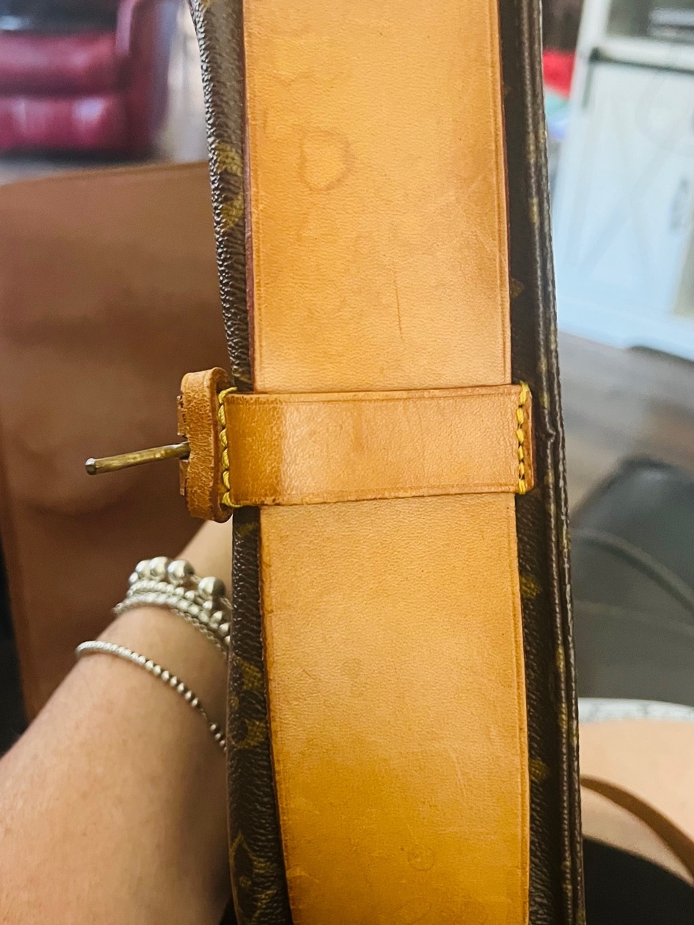 Vintage Louis Vuitton Cartouchière MM Monogram Crossbody Shoulder repaired - Picture 12 of 16